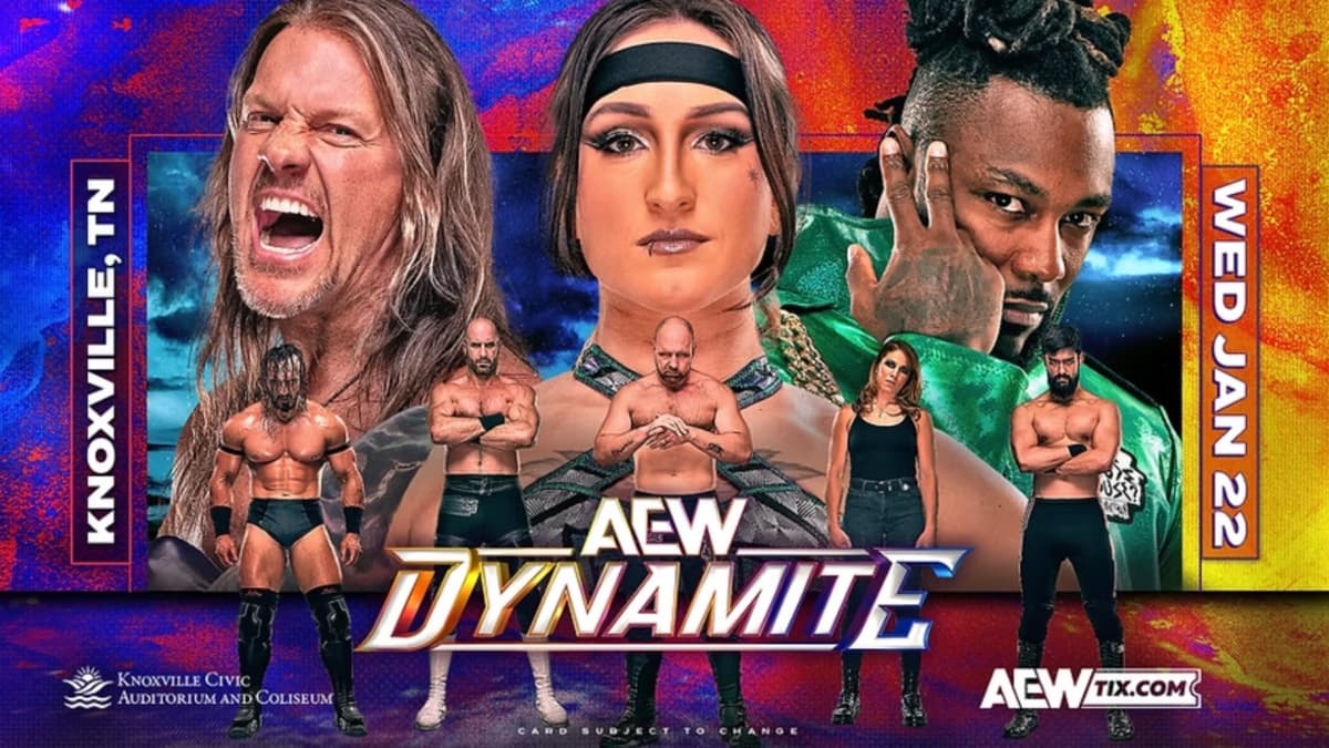 Promotional poster for AEW Dynamite on January 22, 2025