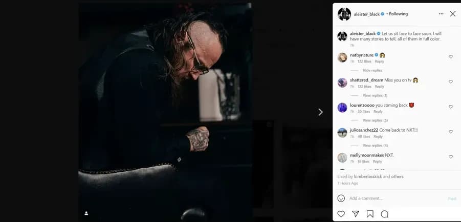 Aleister black instagram
