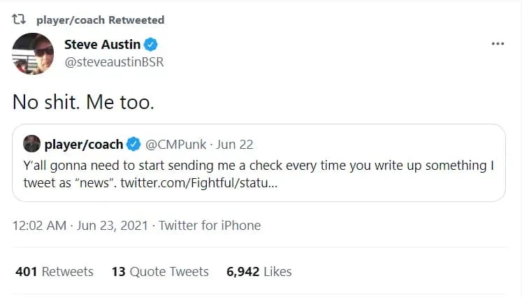 Steve austin cm punk twitter