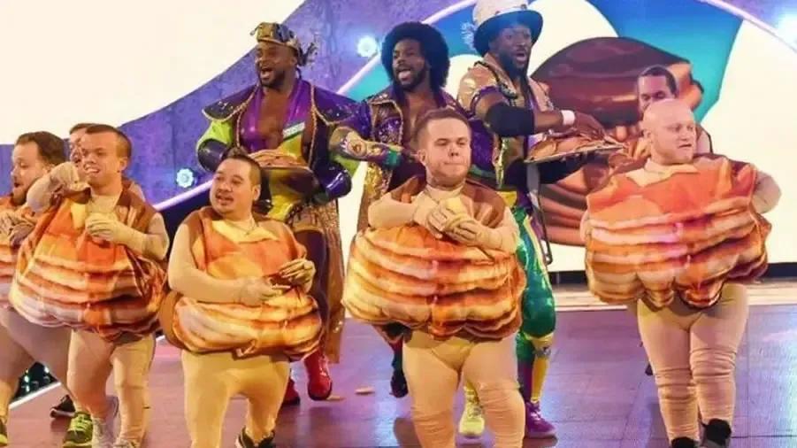 the new day pancakes kofi kingston big e xavier woods