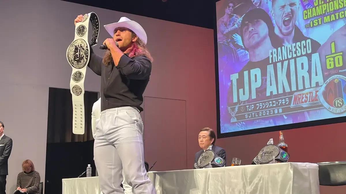 Clark connors iwgp junior heavyweight tag team title belt