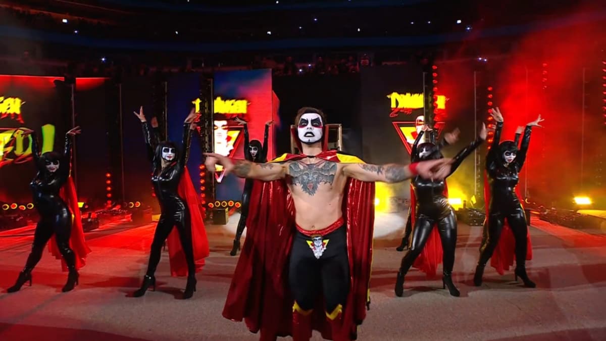 Danhausen making his debut WWE entrance