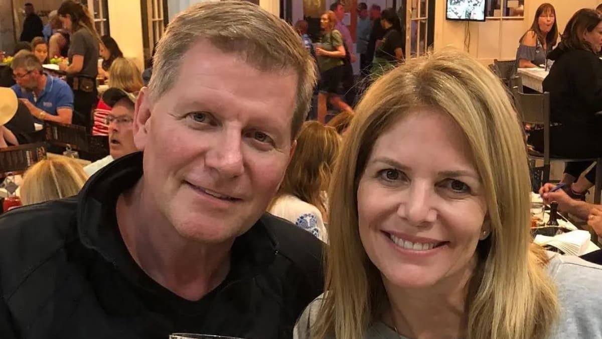 John Laurinaitis with Kathy Colace, both smiling