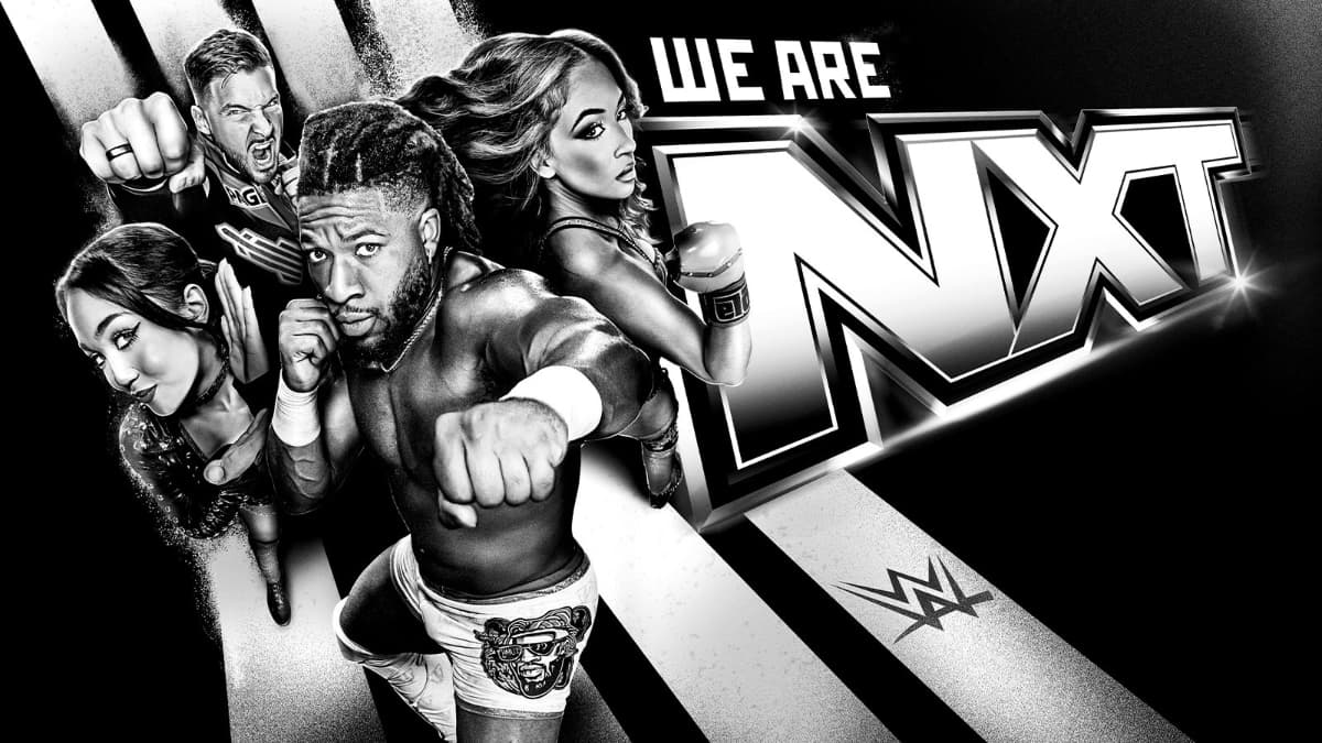 WWE NXT logo with top stars on