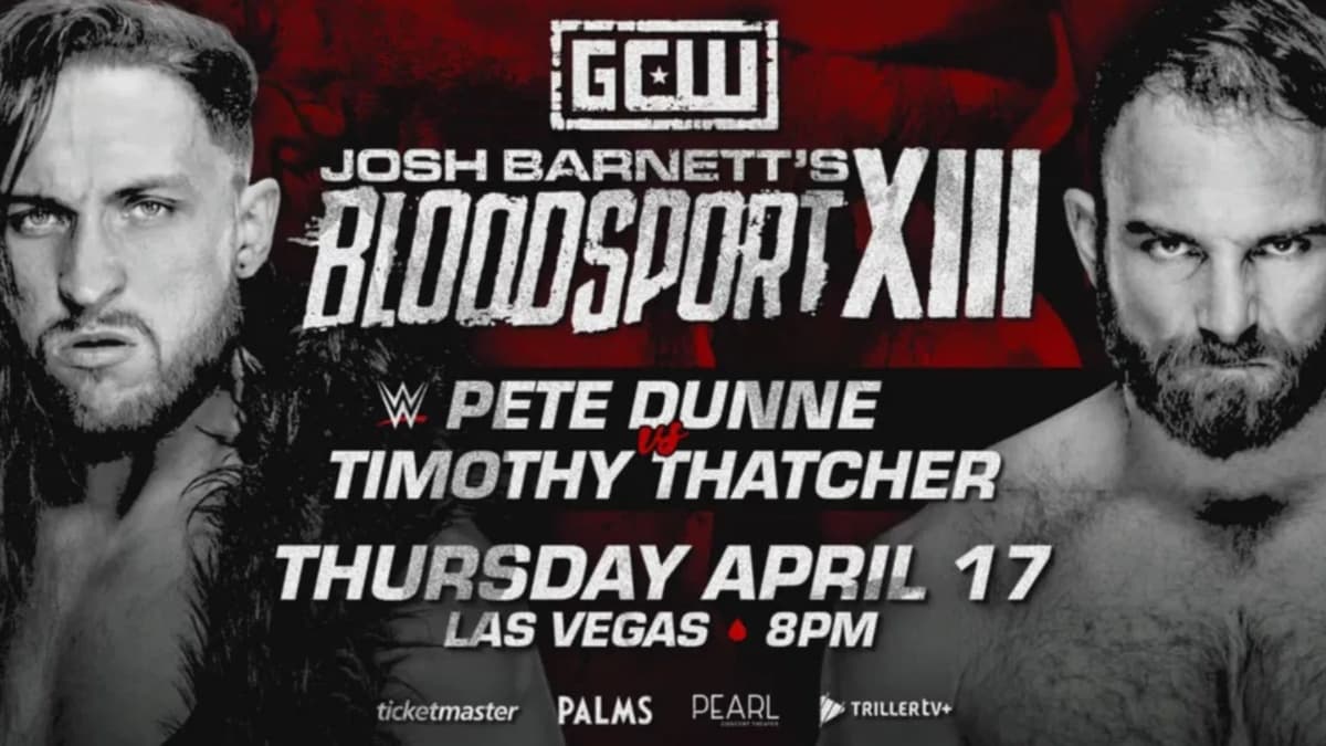 Promotional poster for Pete Dunne vs. Timothy Thatcher