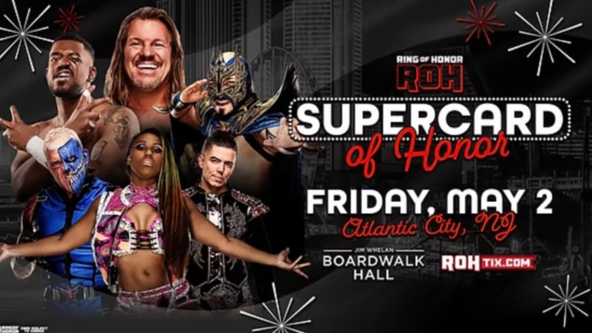 Promotional poster for ROH Supercard Of Honor 2025