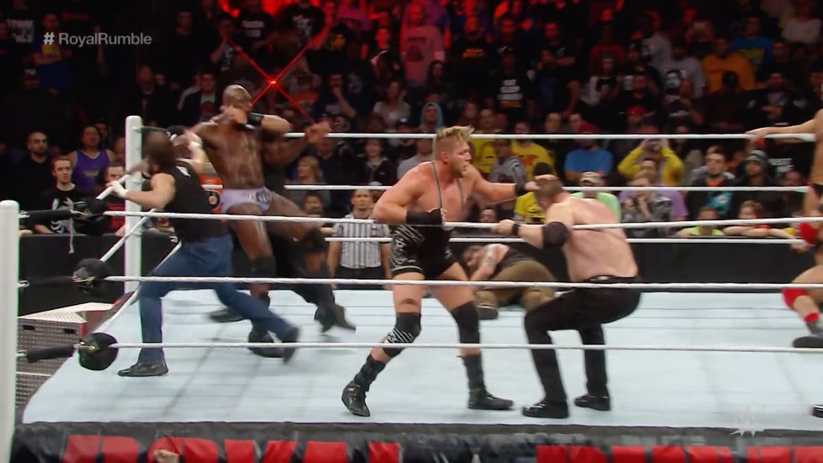 Titus O'Neil botched Royal Rumble elimination